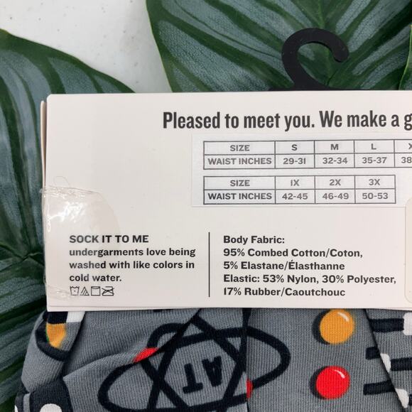 Sock It To Me Gray Black Science Genius Tech Atom Stretch Novelty Boxer Brief - Picture 6 of 7